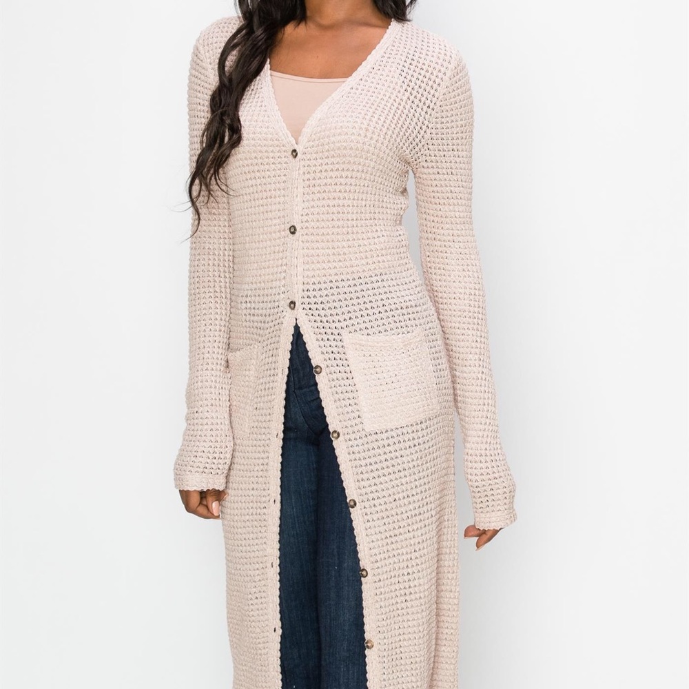NWT!💕 Button Front Long Cardigan w/ Pockets - Picture 3 of 5